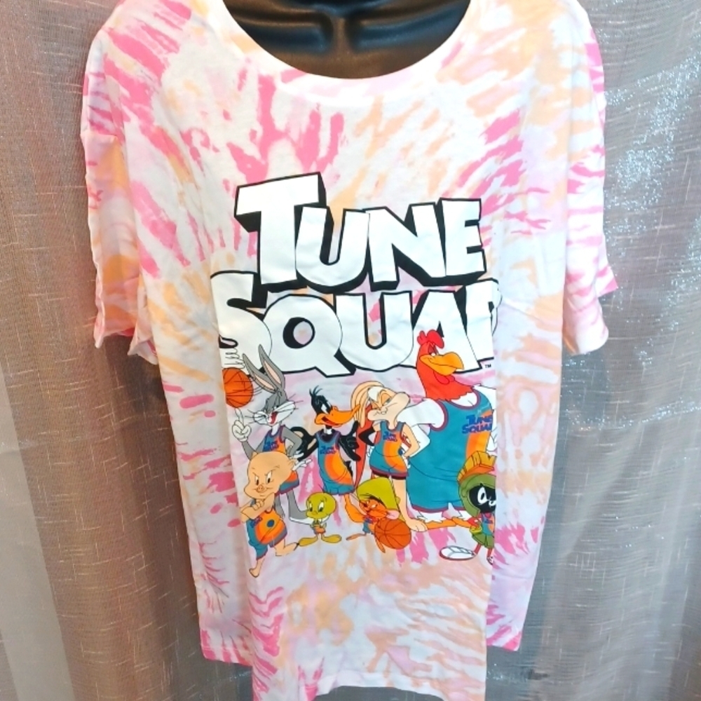 Warner Brothers T-Shirt Space Jam Tie Dye Graphic Crew Tee JR L, 24" PTP, 27" L